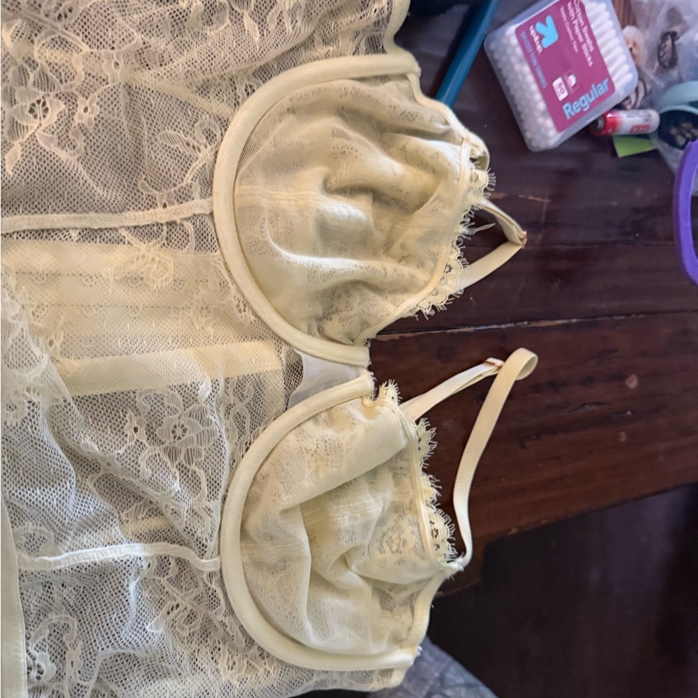 INC International Concepts Yellow Lace Bralette
